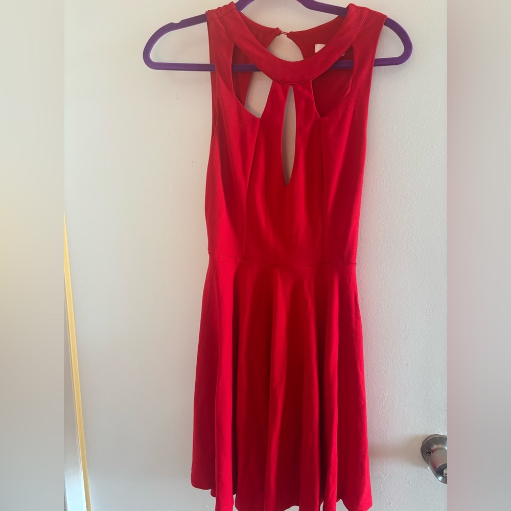 Red Cutout Backless Dress